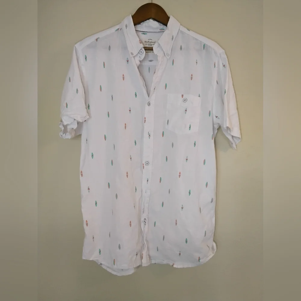 Weatherproof Vintage Original Linen Button Down Shirt Mens‎ Medium Surfboards
